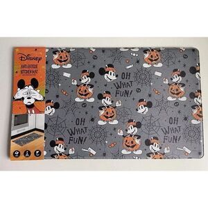 Disney Mickey Mouse Anti Fatigue Kitchen Mat Halloween Pumpkin 18x30” NEW